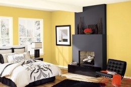 Giấy dán tường màu vàng – Phòng ngủ tràn ngập sự ấm áp