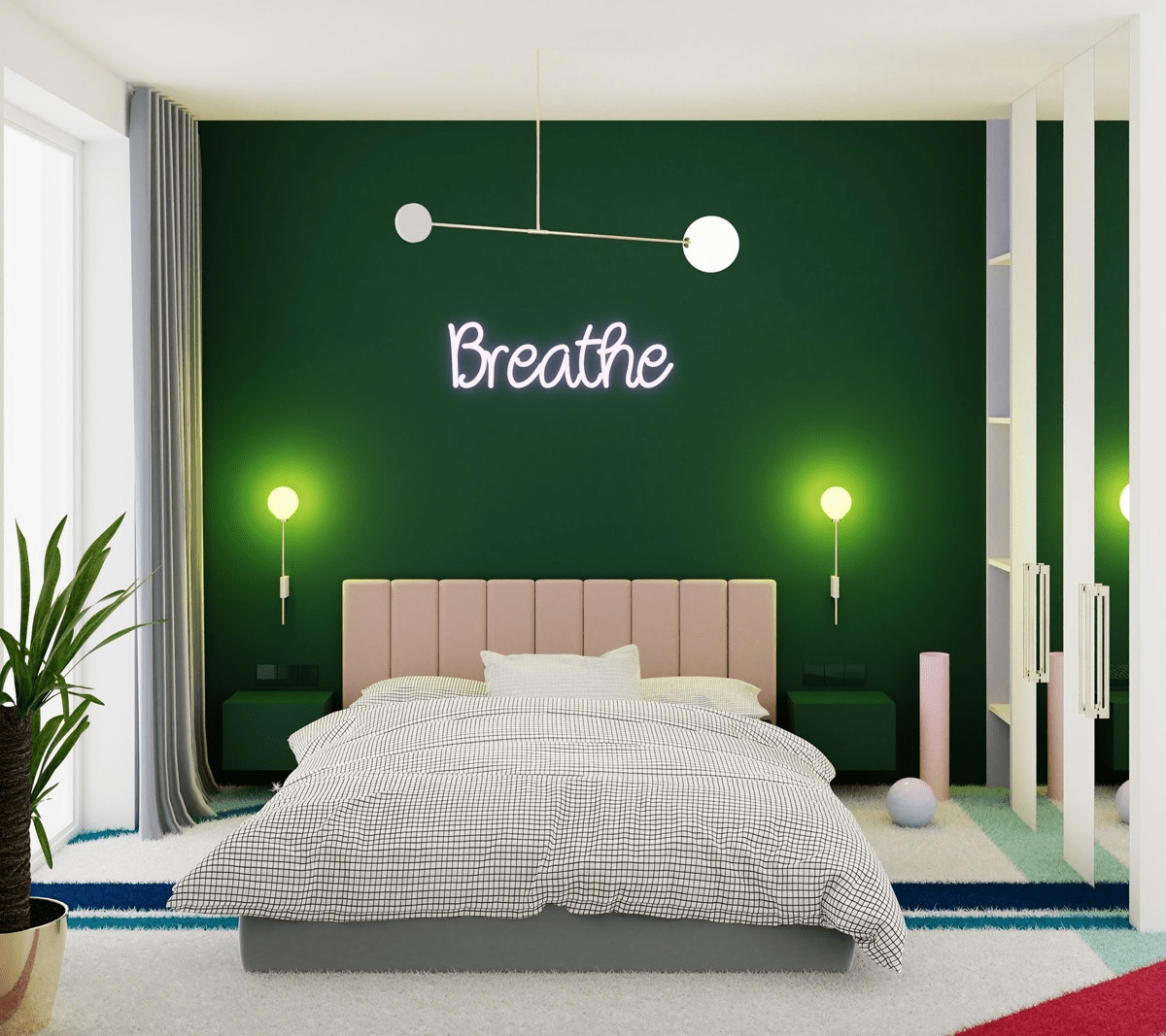 Ý tưởng trang trí phòng ngủ màu xanh đẹp mắt và ấn tượng 2021