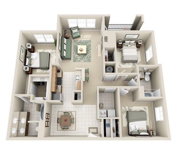Kinh nghiệm thiết kế nội thất chung cư 120m2 3 phòng ngủ tiết kiệm ...